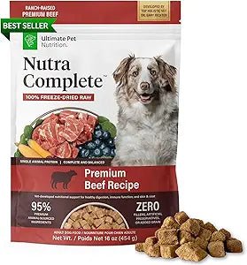 Ultimate pet nutrition nutra complete freeze dried raw premium beef recipe 16oz dog treats