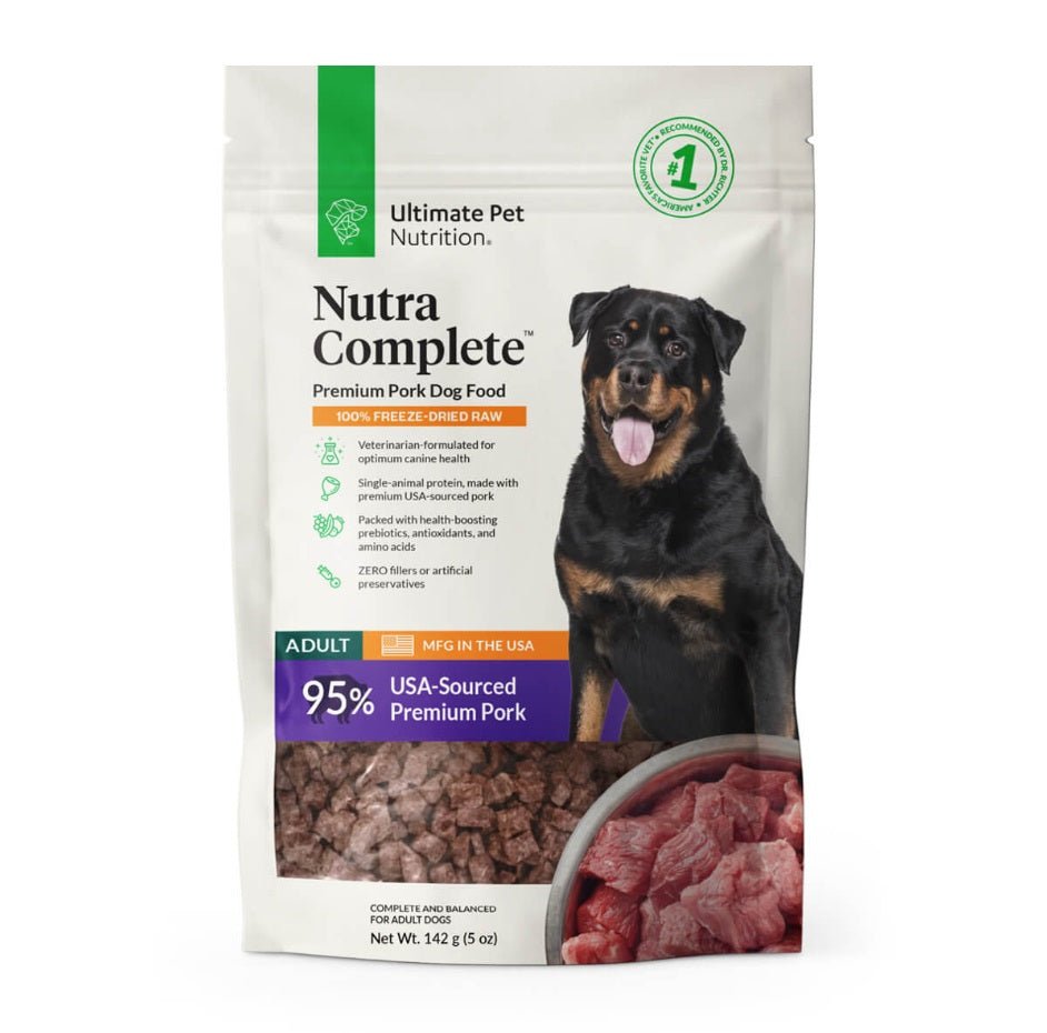 Ultimate pet nutrition Nutro complete freeze dried raw premium pork recipe dog treats 5oz
