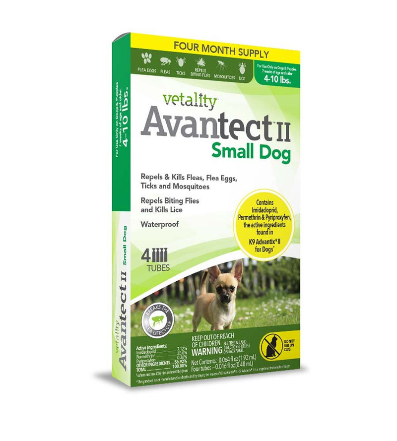 Vetality Avantect II Flea And Tick For Dogs 0.064 Fl. Oz - 4 Count