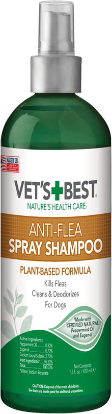 Vets best anti flea spray shampoo 16oz bottle