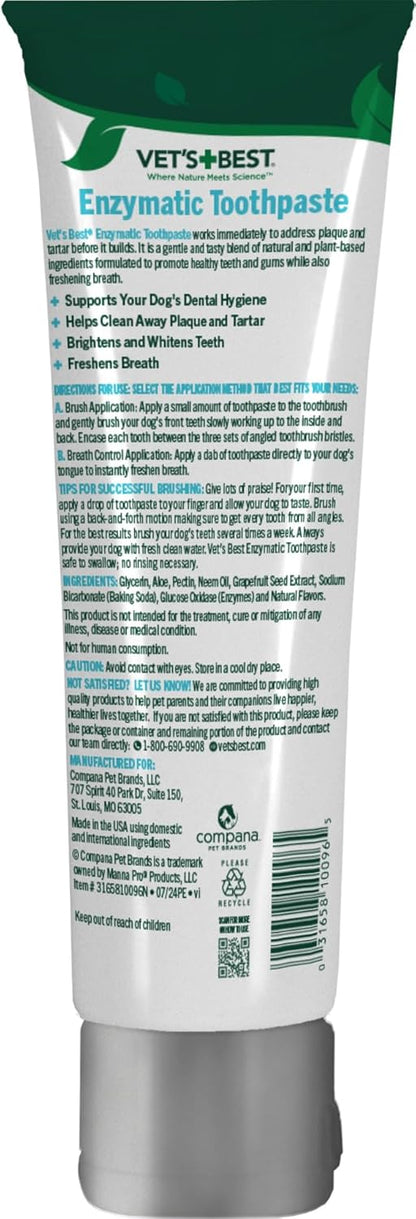 Vets best enzymatic toothpaste 3.5oz dog dental paste