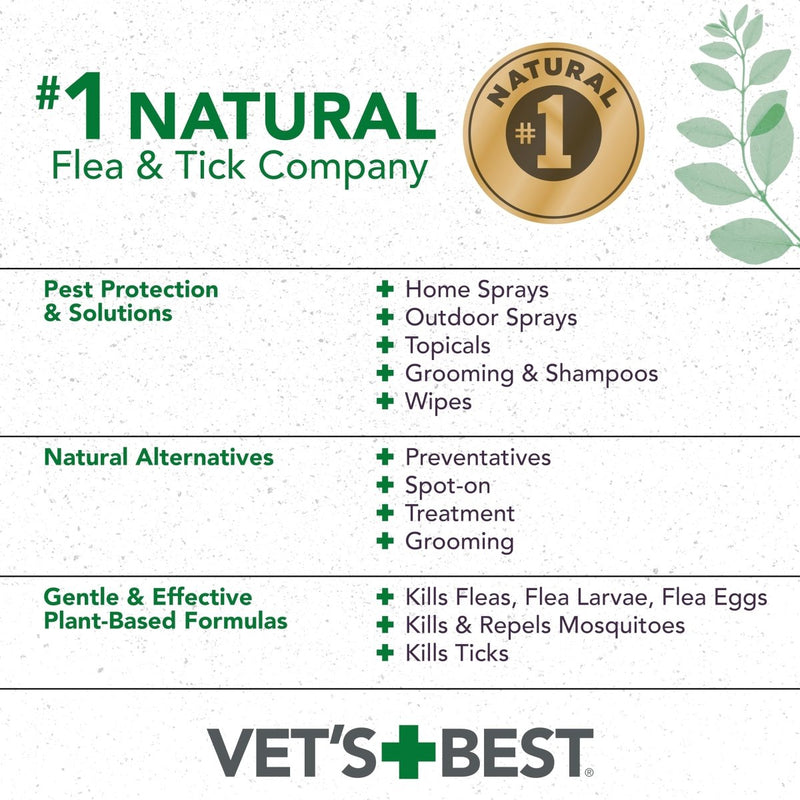 Vet's Best Flea and Tick Gentle Mist Spray for Cats Flea Treatment Plant Based Formula Certified Natural Oils - 6.3 oz