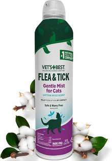 Vets best flea & tick gentle mist for cats cotton spice scent 6.3oz