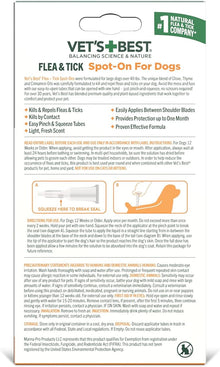 Vets best flea tick spot on 4 month supply topical ointment 4 tubes for dogs over 40lbs
