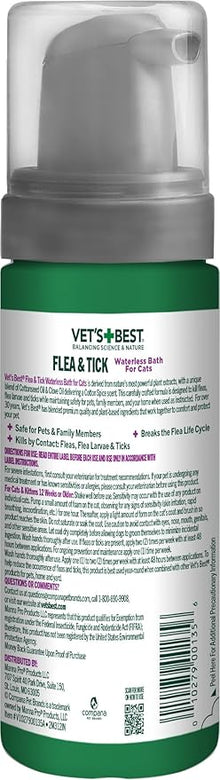 Vets best flea & tick waterless bath for cats 5oz