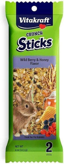 Vitakraft crunch sticks wild berry & honey flavor rabbit treat 2ct
