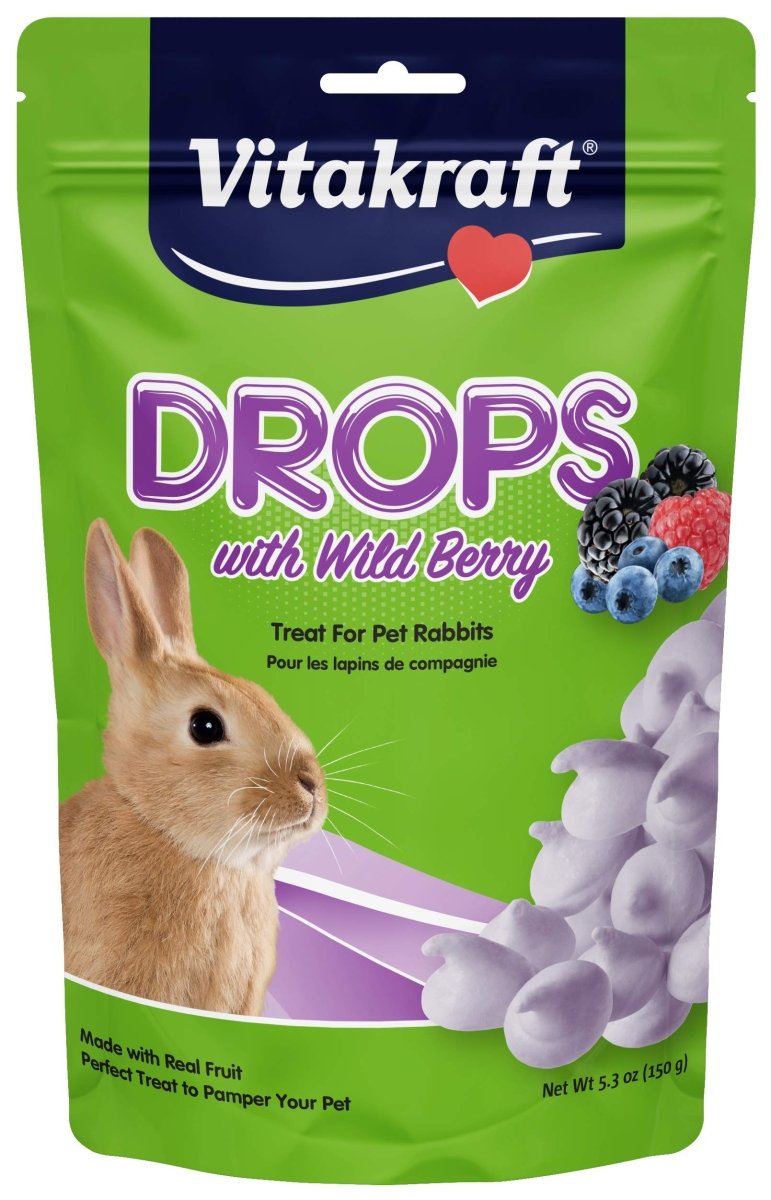 Vitakraft Drops Wild Berry Yogurt Purple Rabbit Treat - 5.3 Ounce