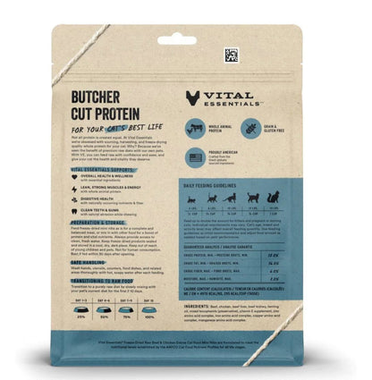 Vital Essentials Beef & Chicken Entree Cat Food Mini Nibs Grain - Free Freeze - Dried Raw Cat Food, 8 - oz bag