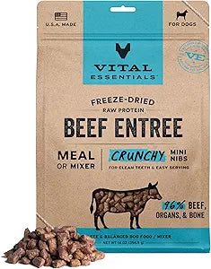 Vital essentials freeze dried beef entree mini nibs 14oz