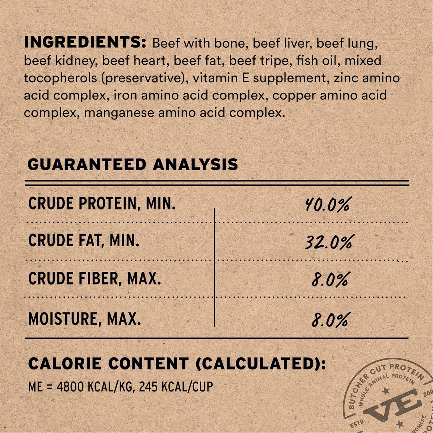 Vital essentials freeze dried beef entree mini nibs 14oz