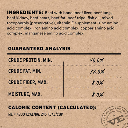 Vital essentials freeze dried beef entree mini nibs 14oz