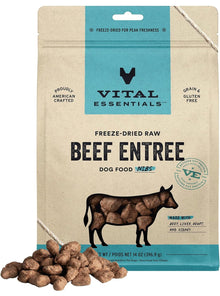 Vital Essentials Freeze - Dried Raw Beef Entree & Mixer Dog Food Crunchy Nibs, 14 oz