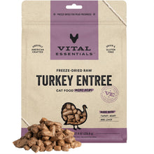 Vital Essentials Freeze Dried Raw Cat Food, Turkey Mini Nibs Entree, 8 oz