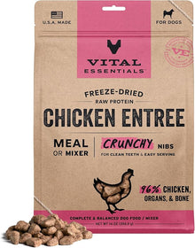 Vital essentials freeze dried raw chicken entree dog food nibs