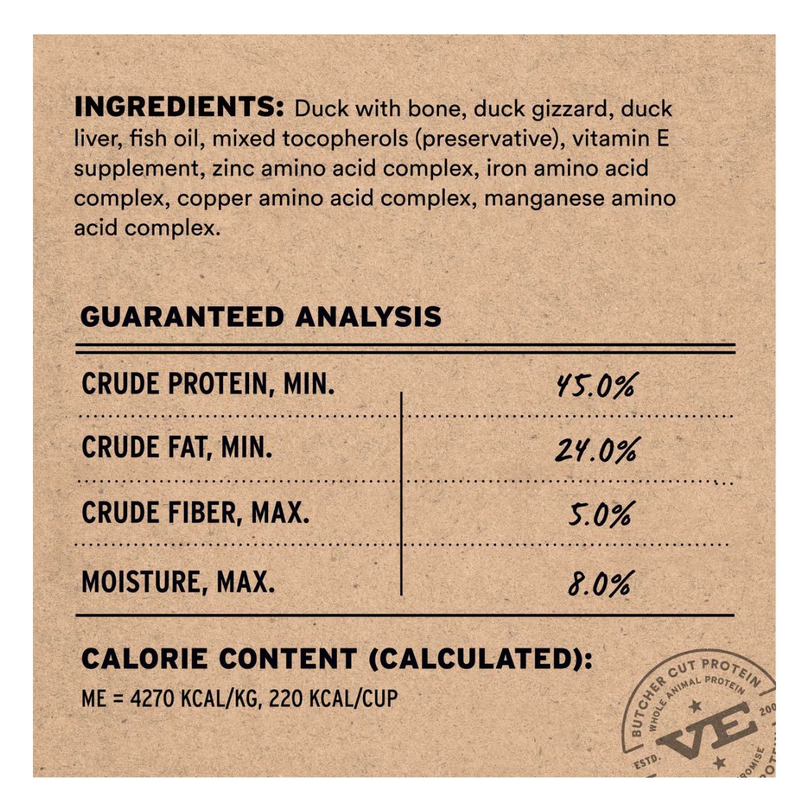 Vital Essentials Freeze - Dried Raw Duck Entree & Mixer Dog Food Crunchy Mini Nibs, 14 - oz bag