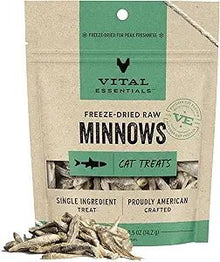 Vital essentials freeze dried raw minnows cat treats 0.5oz
