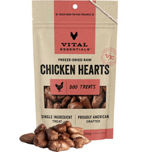 Vital Essentials Freeze Dried Raw Single Ingredient Dog Treats, Chicken Hearts, 1.9 oz | Premium Quality High Protein Training Treats | Grain Free, Gluten Free, Filler Free