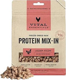 Vital essentials protein mix in chicken recipe mini nibs topper for dogs 6oz