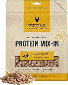 Vital Essentials Protein Mix - In Duck Recipe Mini Nibs Grain - Free Freeze - Dried Raw Dog Food Topper, 18 - oz bag