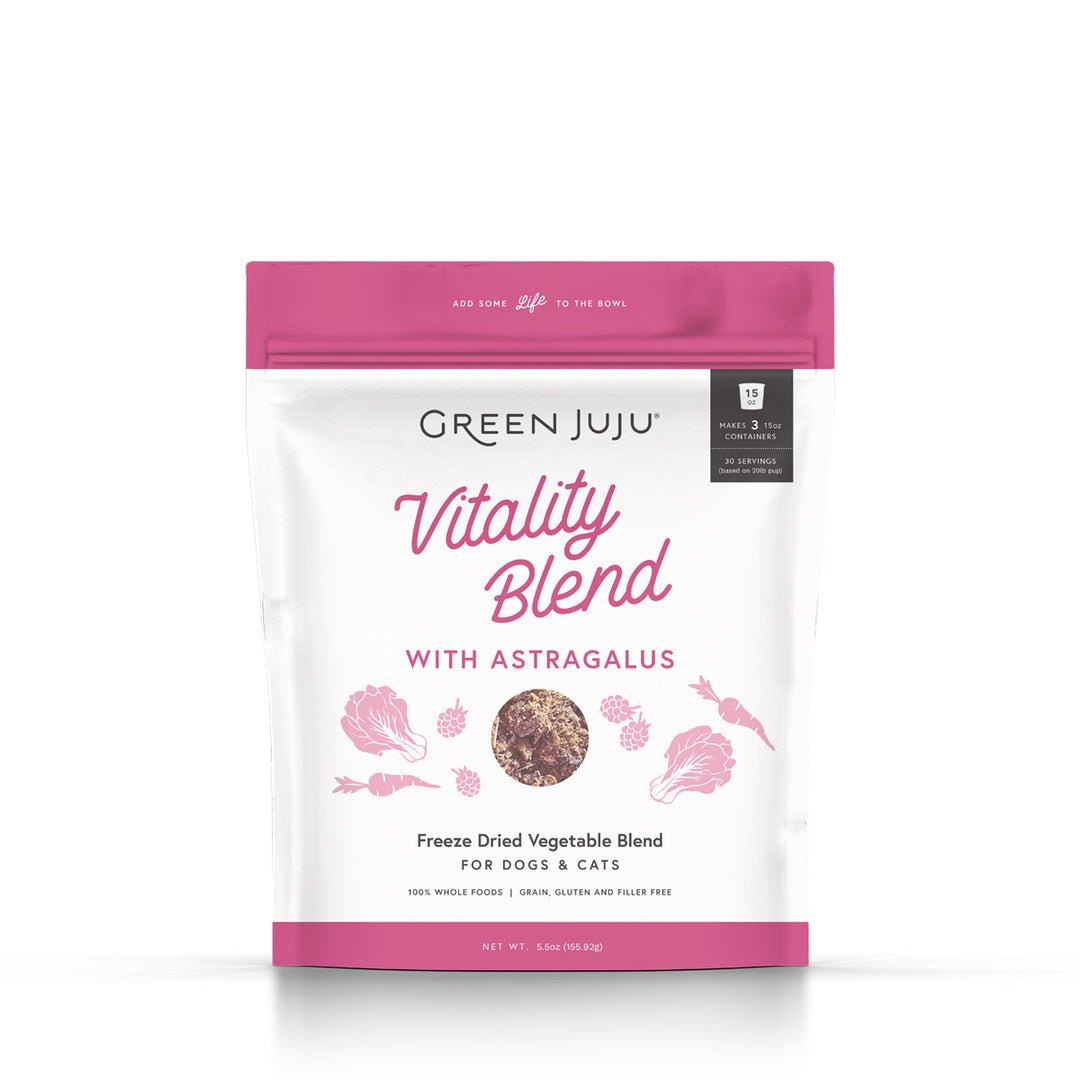 Vitality blend with astragalus freeze dried green vegetable blend for dogs and cats 5.5oz