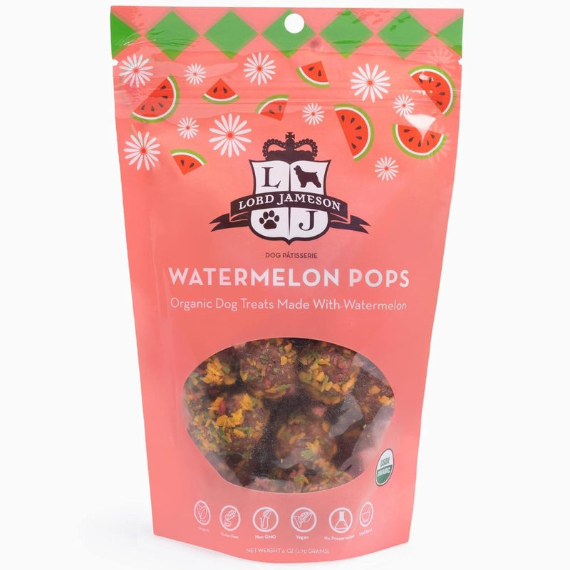 Watermelon Pops Organic Dog Treats, Organic Dog Treats Made with Real Watermelon, 6 oz. Bag