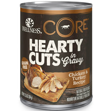 Wellness Core Hearty Cuts Natural Wet Grain - Free Canned Dog Food – Chicken & Turkey Recipe, 12.5 oz | Protein - Rich & Grain - Free Wet Dog Food