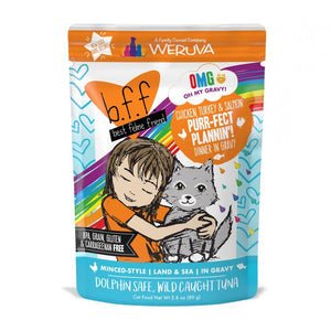 Weruva BFF Oh My Gravy Purr - Fect Plannin Grain Free Chicken, Tuna, & Salmon in Gravy Wet Cat Food Pouch