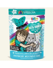 Weruva bff omg gravy chicken & tuna dinner in gravy pouch 2.8oz wet cat food
