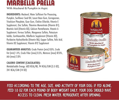 Weruva canned dog food marbella paella with mackerel and pumpkin 14 oz