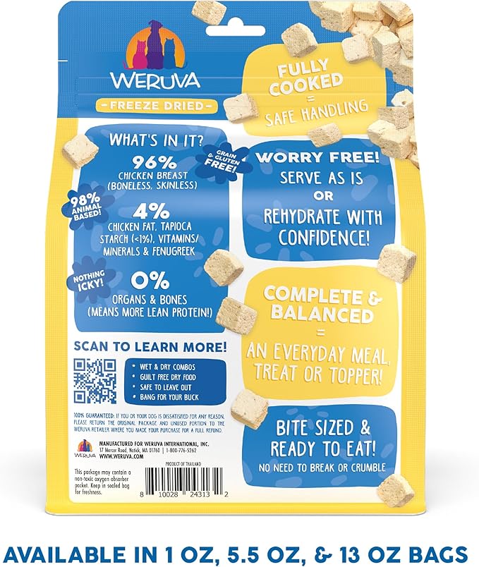 Weruva Freeze dried dinner paw lickin chicken 5.5 oz
