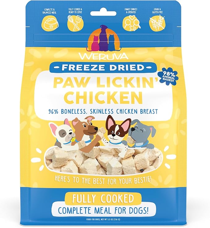 Weruva Freeze dried dinner paw lickin chicken 5.5 oz