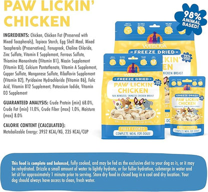 Weruva Freeze dried dinner paw lickin chicken 5.5 oz
