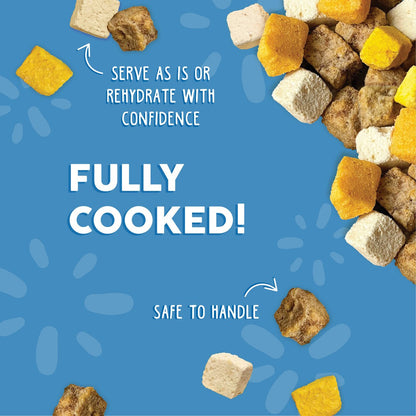 Weruva freeze dried feeling farm with chicken breast egg and pumpkin fully cooked complete meal for dogs 1oz