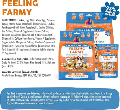 Weruva Freeze dried feeling farmy with chicken breast, egg and pumpkin 5.5 oz