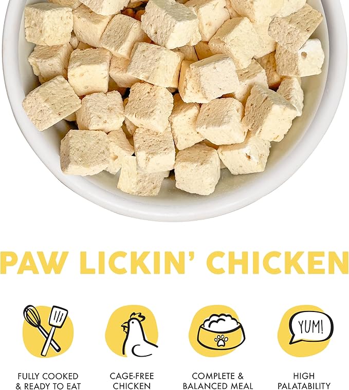 Weruva freeze dried paw lickin chicken fully cooked complete meal for dogs 1oz