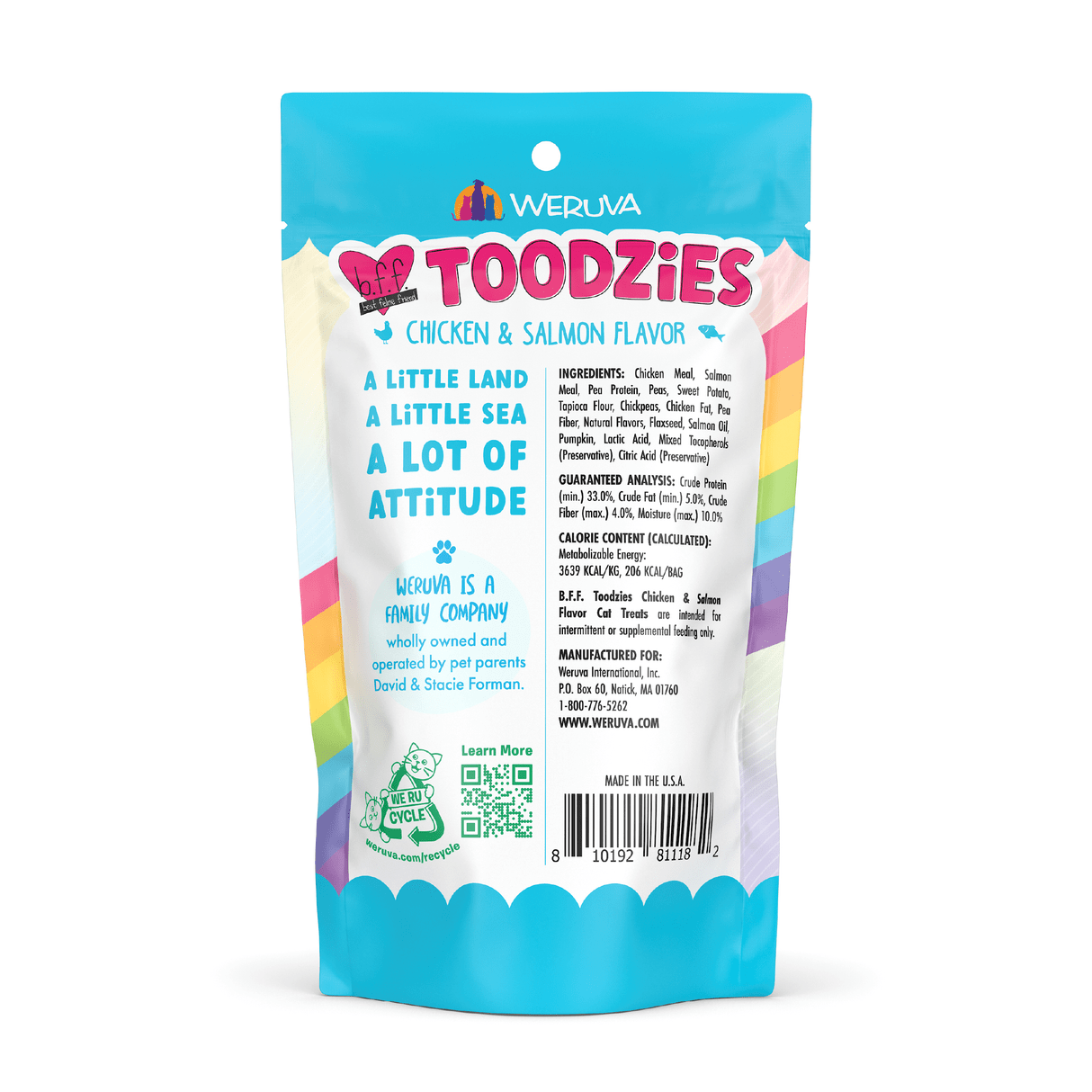 Weruva Toodzies chicken and salmon flavor cat treats