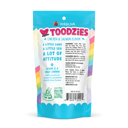 Weruva Toodzies chicken and salmon flavor cat treats