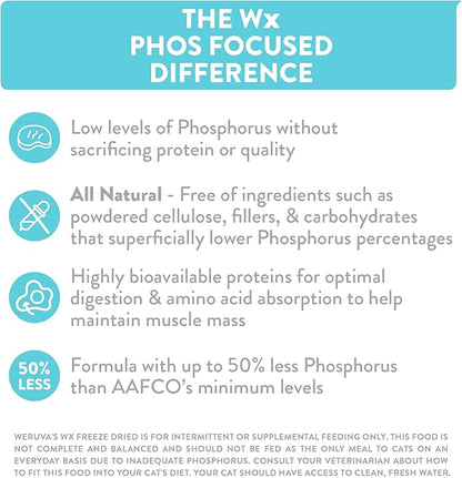 Weruva Wx Phos Focused Chicken Breast & Tilapia Formula Grain - Free Freeze - Dried Cat Food, 1 - oz bag