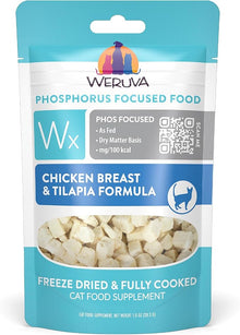 Weruva Wx Phos Focused Chicken Breast & Tilapia Formula Grain - Free Freeze - Dried Cat Food, 1 - oz bag