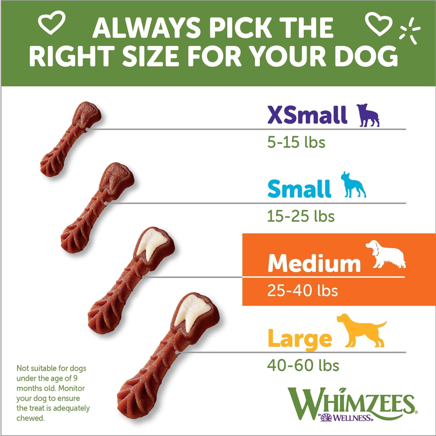 Whimzees By Wellness Brushing Dental Chews For Dogs, Grain - Free, Long Lasting Treats, Freshens Breath Medium Breed, 12 Count