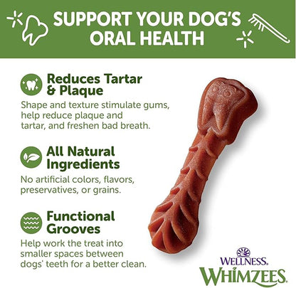 Whimzees by Wellness Brushzees Natural Grain Free X - Small Dental Chews for Dogs, 12.7 oz., Count of 48