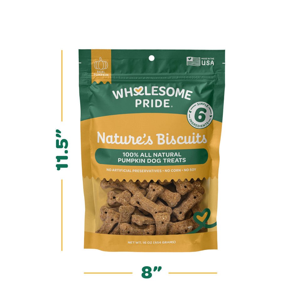 Wholesome natures biscuits 100% all natural pumpkin dog treats 16 oz