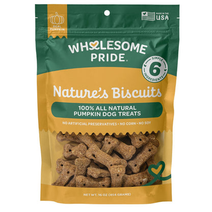 Wholesome natures biscuits 100% all natural pumpkin dog treats 16 oz