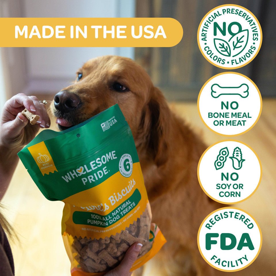 Wholesome natures biscuits 100% all natural pumpkin dog treats 16 oz