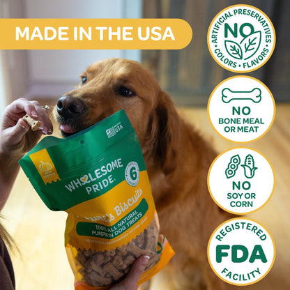 Wholesome natures biscuits 100% all natural pumpkin dog treats 16 oz