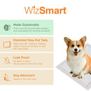 WizSmart Heavyweight Earth - Friendly & Premium Dog and Puppy Potty Training Pads, Quick Drying, Absorbent, Upcycled, Odor - Free, and Secure with Stay Put Tabs 8 Cup