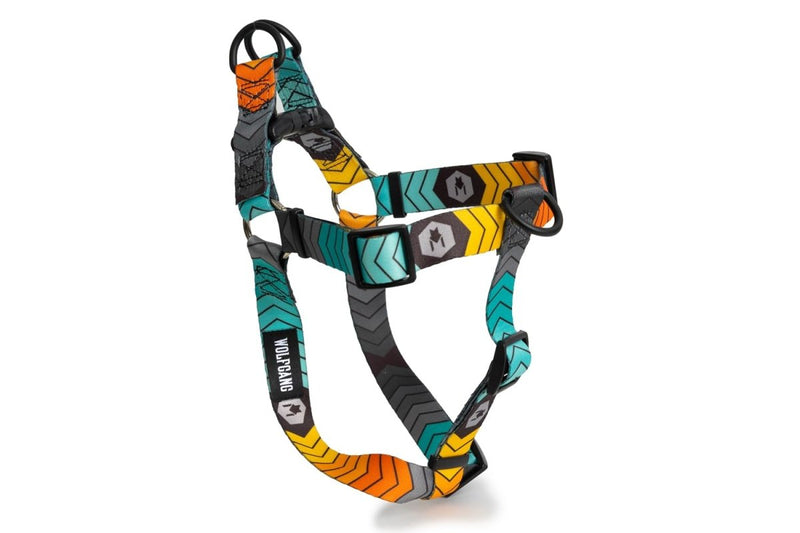 Wolfgang Premium No - Pull Dog Harness for Small Medium Large Dogs - ChevTech Print - Large - 1 Inch x 20 - 30 Inch