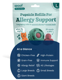 Woof Pupsicle Allergy & Immunity Pop Refills Beef Grain - Free Lickable Dog Treats, Large, 7 count