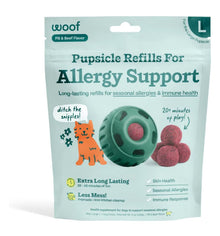 Woof Pupsicle Allergy & Immunity Pop Refills Beef Grain - Free Lickable Dog Treats, Large, 7 count