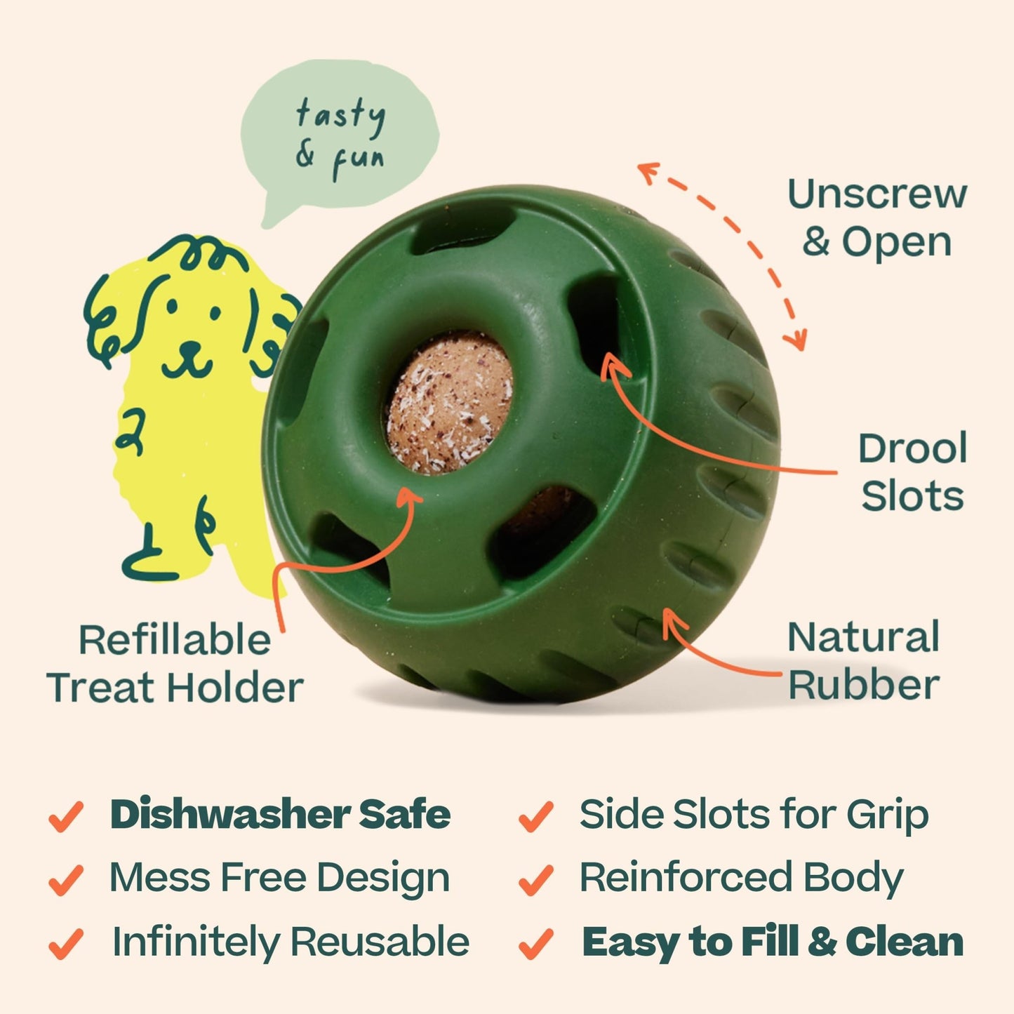 WOOF Pupsicle - Long - Lasting Interactive Dog Toy to Keep Your Pup Distracted - Safe for Dogs - Low - Mess Design - Dog Toys for Large Dogs 25 - 75 lbs
